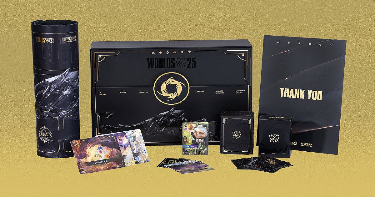 Riftbound Worlds Bundle featuring the contents