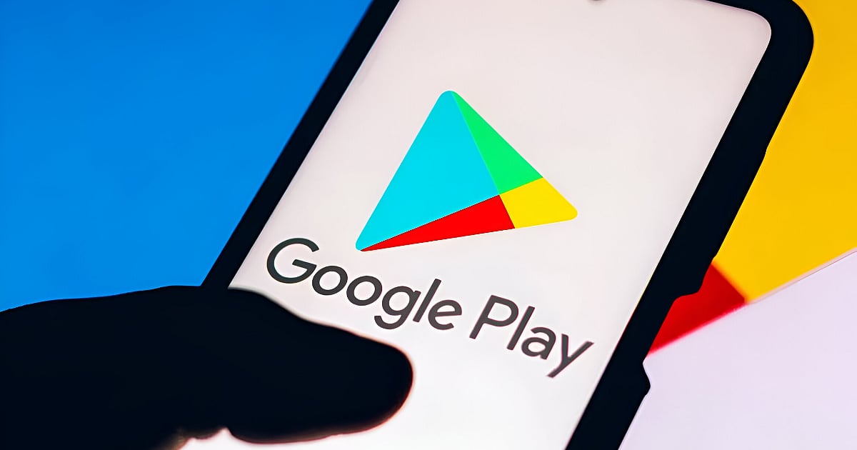 The Google Play logo is displayed on a smartphone