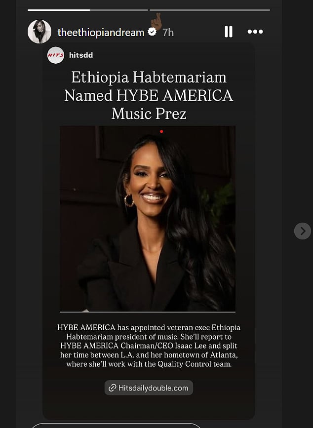 Ethiopia Habtemariam Instagram Story