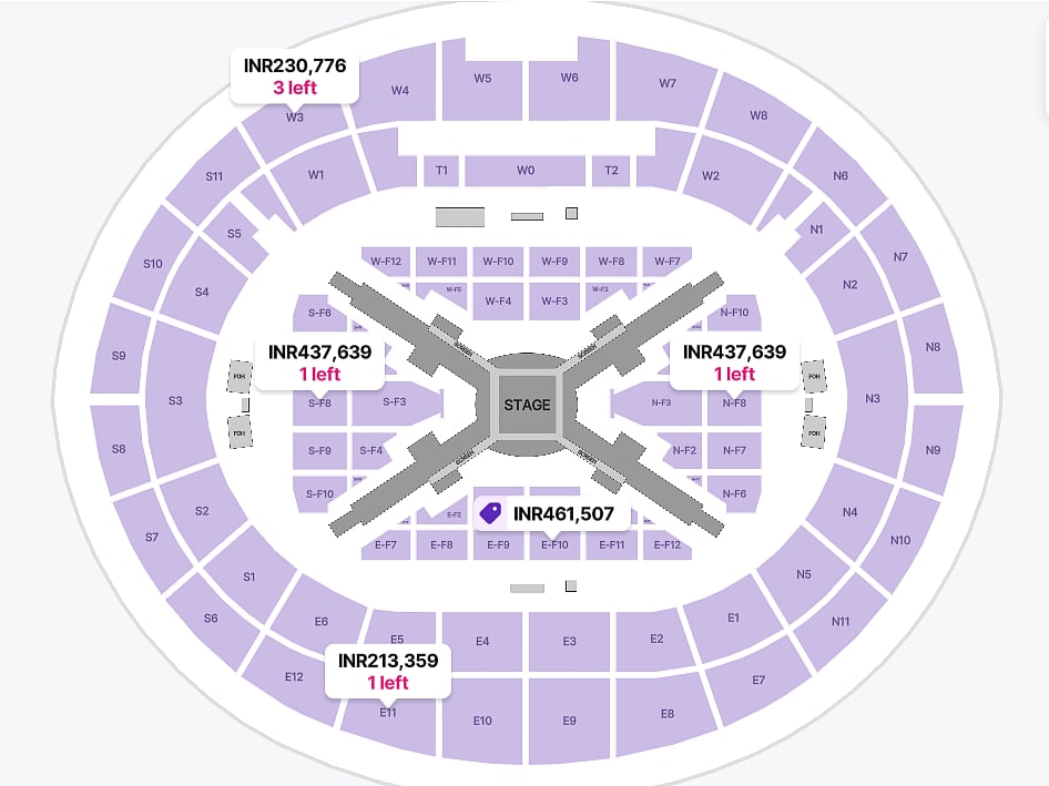 Screen capture from StubHub: BTS April 9, Goyang Concert