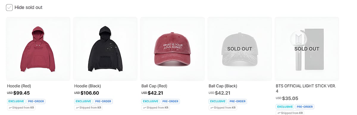 BTS Arirang Merch: Hoodie, Ball cap, Light Stick