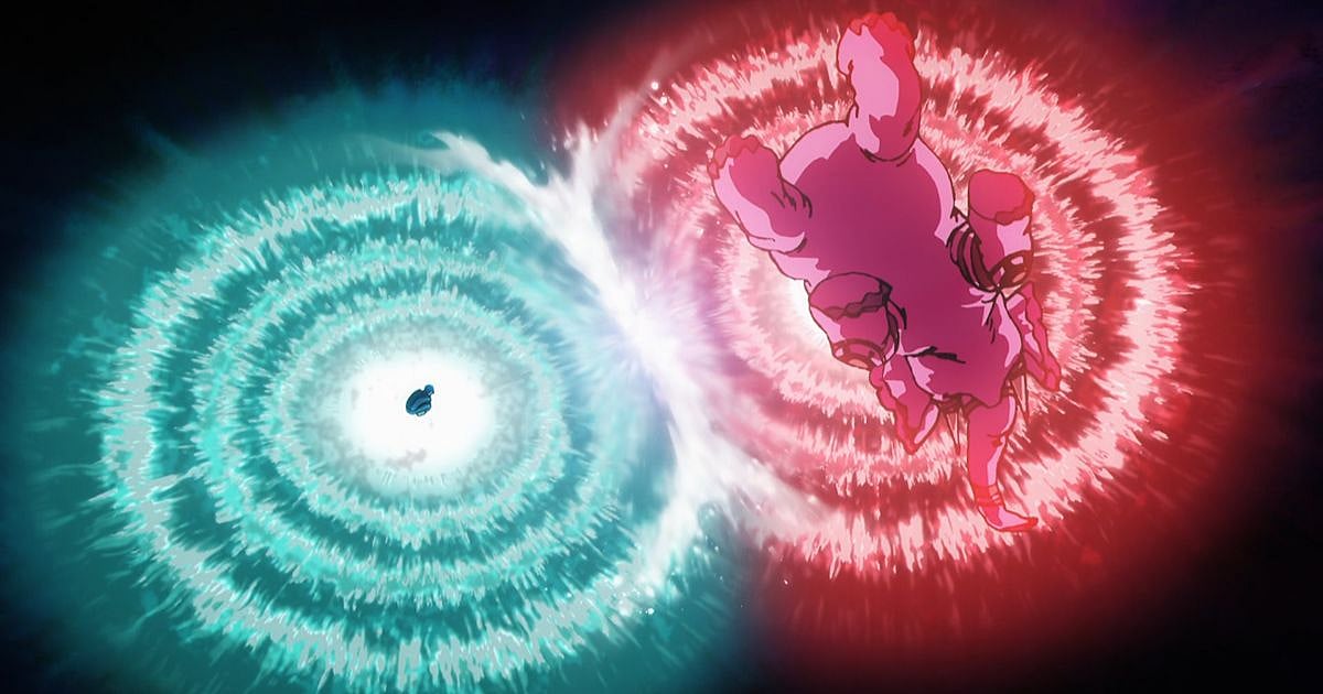 Megumi Fushiguro summons Max Elephant from above to crush Reggie Star inside Chimera Shadow Garden in Jujutsu Kaisen Season 3 Episode 11