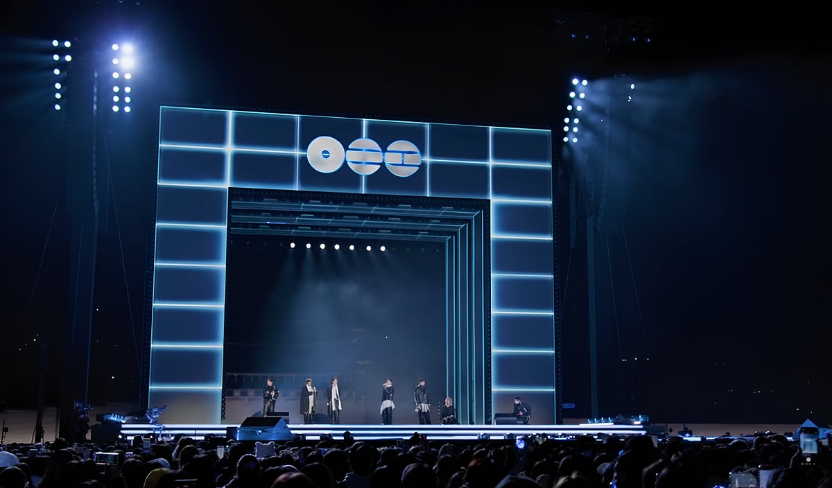 BTS Gwanghwamun Concert Stage. Screen Captured from BTS Netflix Live Show.