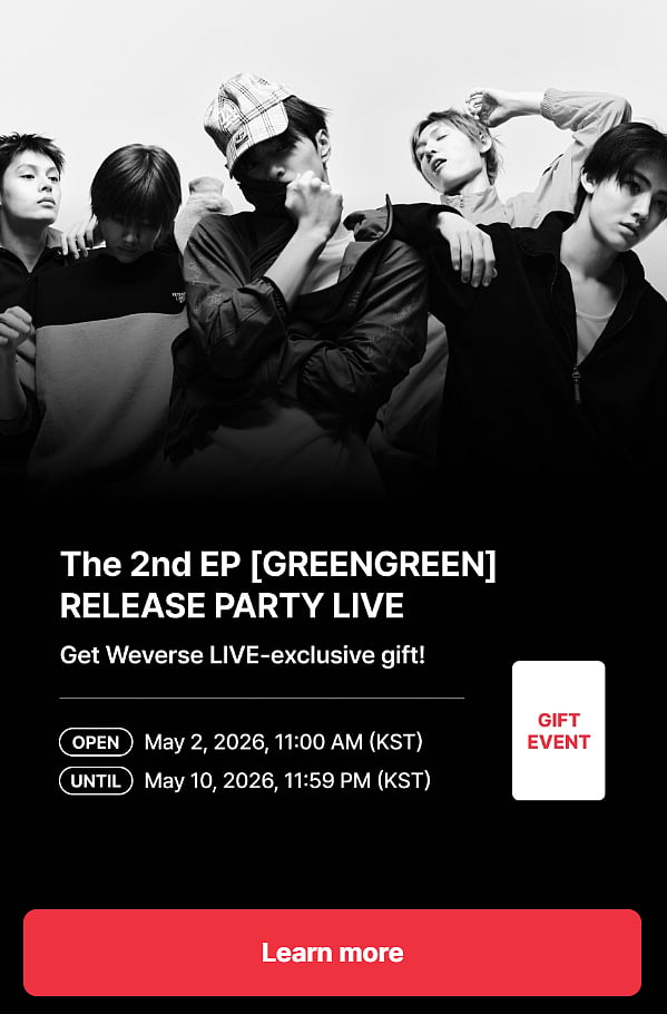Weverse CORTIS GREENGREEN Release Party Live Poster (Image Credit: Weverse)