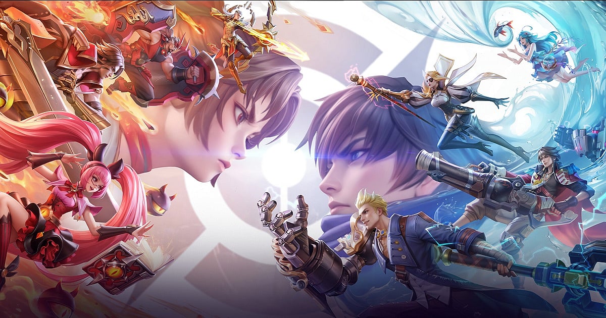 A promotional art for Tencent's Honor of Kings MOBA, featuring some of its playable characters