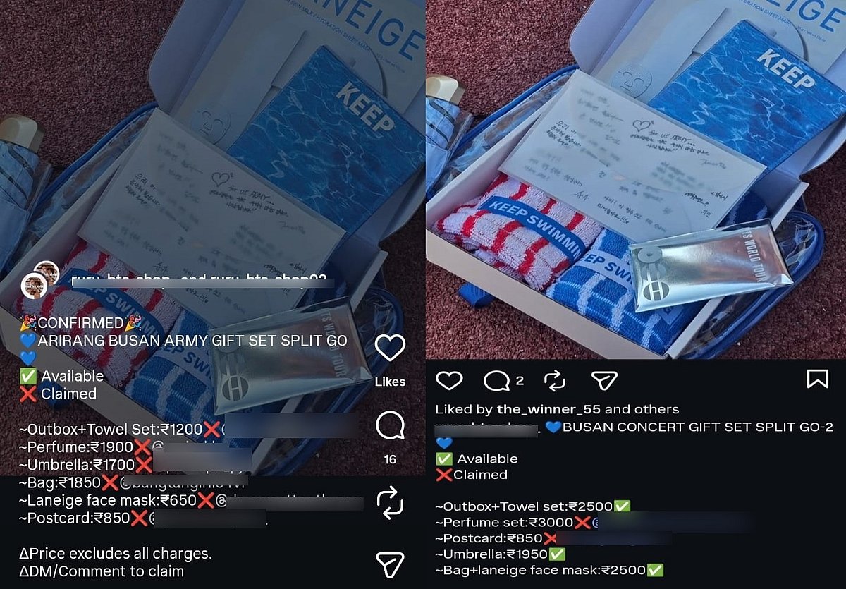 BTS BUSAN GIFT RESALE LISTING PRICE ON INSTAGRAM (IMAGE COURTSEY: SCREEN CAPTURE)