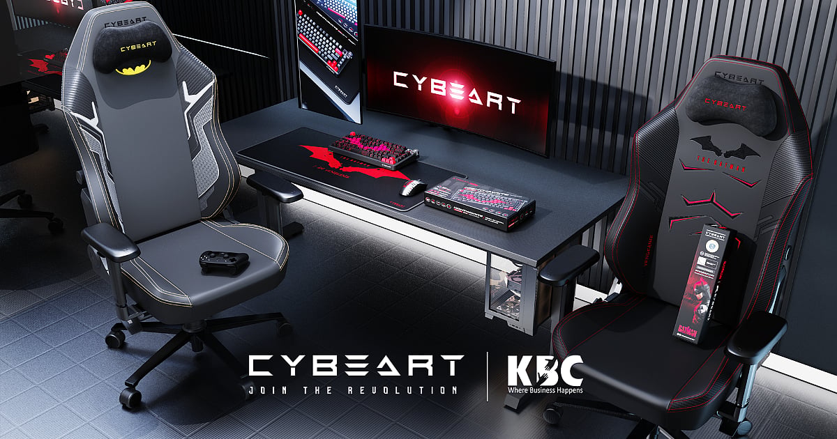 Cybeart gaming chairs, keyboard, mouse, and mouse pad are displayed in a gaming setup, representing the brand’s India hardware expansion through its KBC Computech distribution partnership.