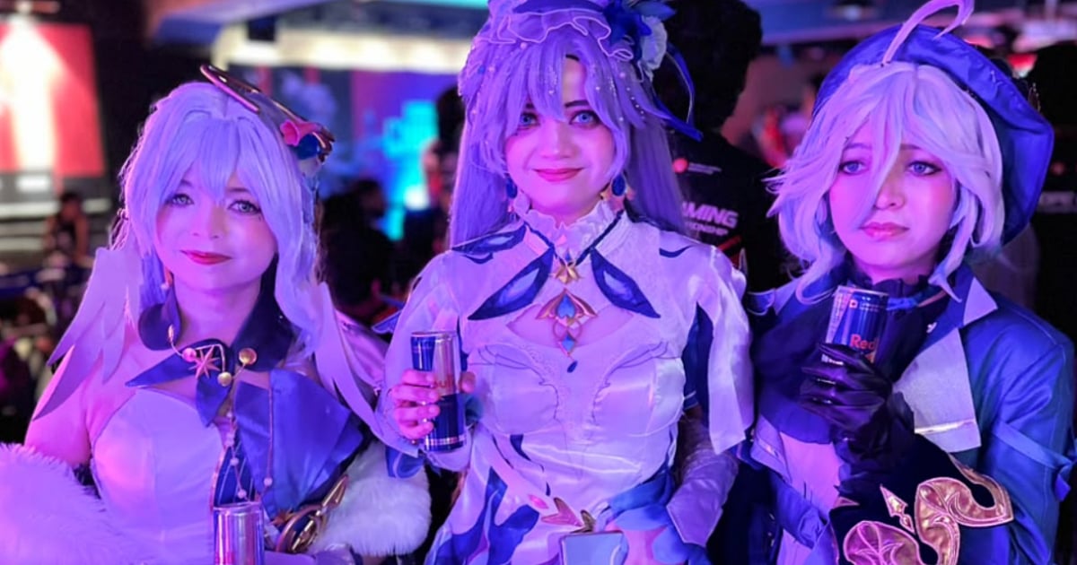 UEC National Finals 2026 attendees in cosplay pose for a photo during the collegiate esports event.