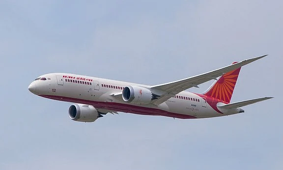 An Air India flight after take off.