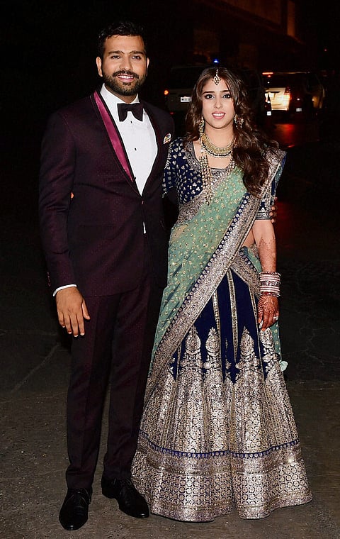 Rohit Sharma with wife Ritika Sajdeh.