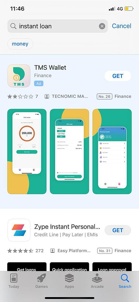 ‘Instant loan’ search query leading users to harmful and unlawful lending apps.