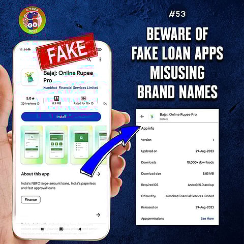 Advisory issued by Home Ministry's Cyber Dost platform to caution users against fake apps that misuse names of legitimate businesses.