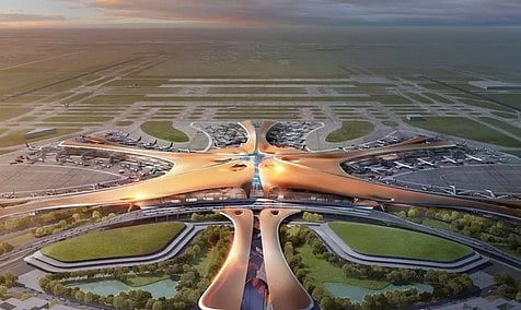 An aerial view of the Navi Mumbai airport