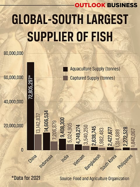 Countries in the Global-South dominate the fish supply of the world