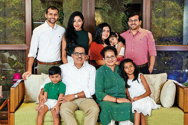 George Alexander Muthoot with his family
