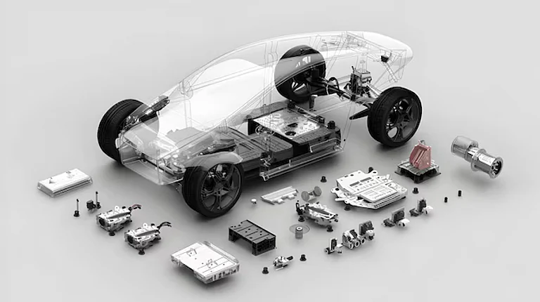 Electric Vehicle Components - by freepik