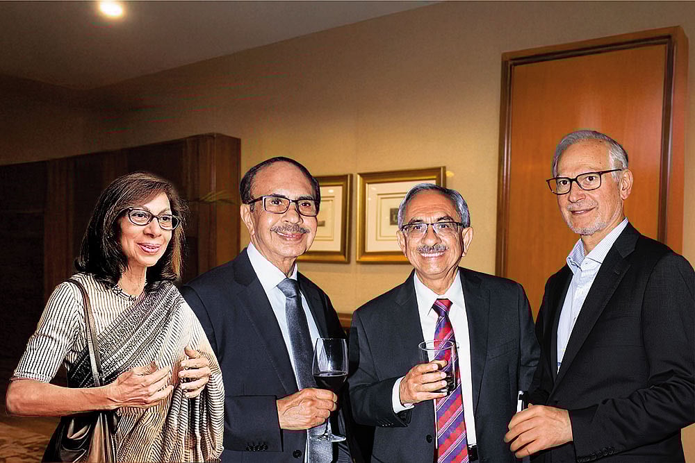 (L-R) Smitha Crishna, Adi Godrej, Nadir Godrej and Jamshyd Godrej