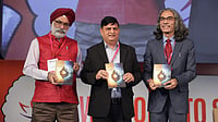 Photo: X/@SankalpForum : Naresh Tyagi, Chief Sustainability Officer, Aditya Birla Fashion and Retail Ltd, with former Indian diplomat Gurjit Singh (left) and Vikas Bali (right), CEO, Intellecap.