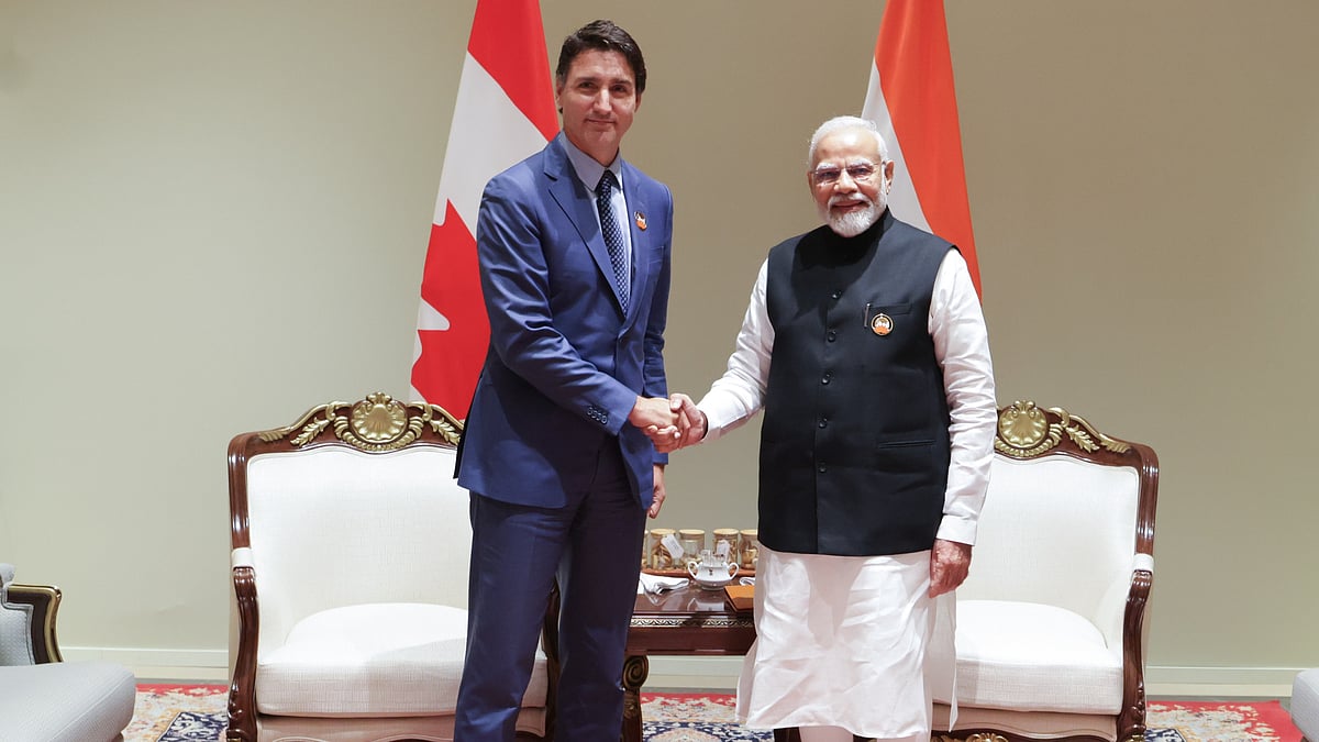 Justin Trudeau with Narendra Modi