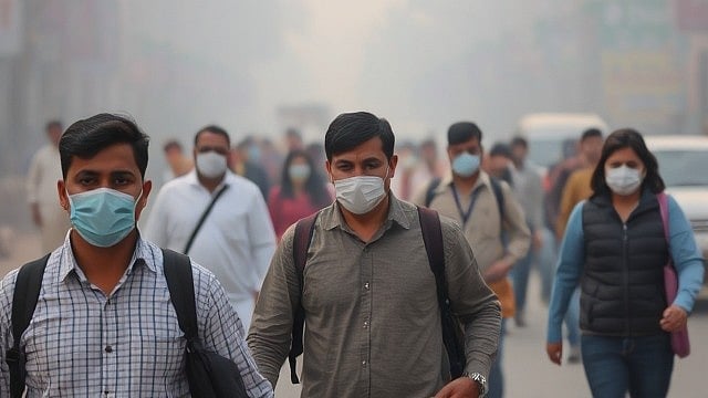 People of Delhi wearing masks because of extreme pollution