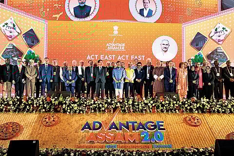 CM of Assam, Dr. Himanta Biswa Sarma with Union Minister of External Affairs, S Jaishankar, MoS for External Affairs, Pabitra Margherita & international dignitaries