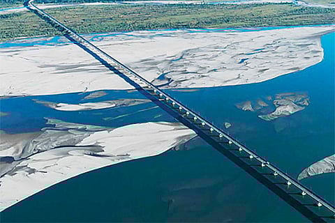 Dr. Bhupen Hazarika Setu over Brahmaputra River