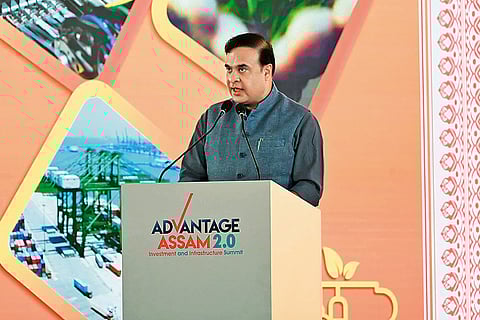 Chief Minister of Assam, Dr. Himanta Biswa Sarma addressing delegates