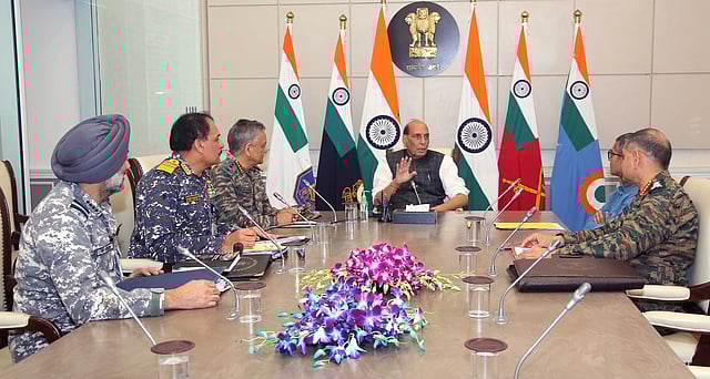 Rajnath Singh Chairs Security Meet After Pakistan’s 15-City Strike Attempts