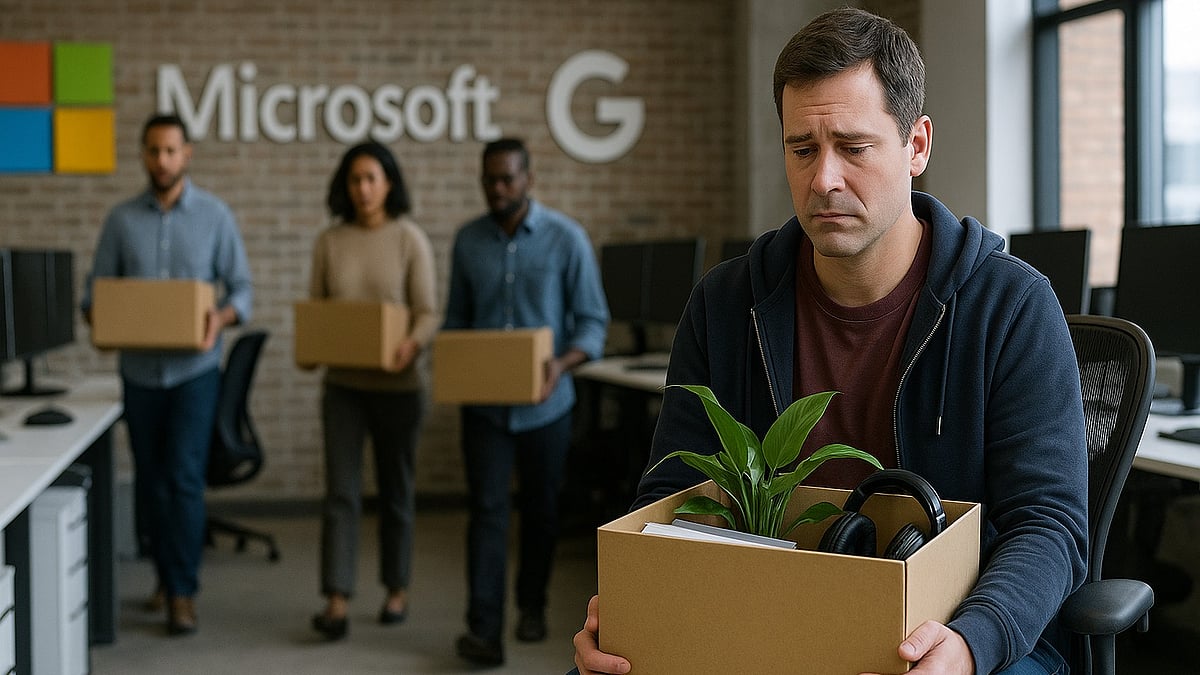 Employees affected by layoffs at major tech companies amid industry restructuring and AI-driven changes. - null