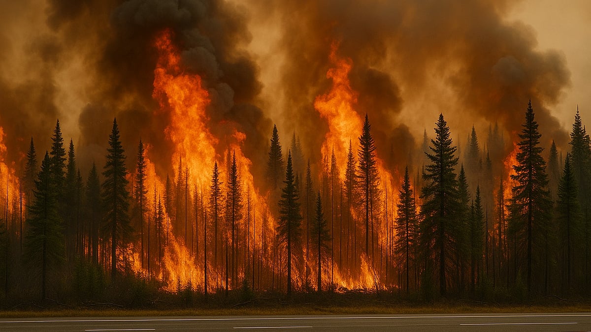 Mass evacuations underway in Manitoba as wildfires spread rapidly across Canada.