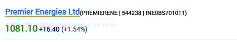 Premier Energies Share Price