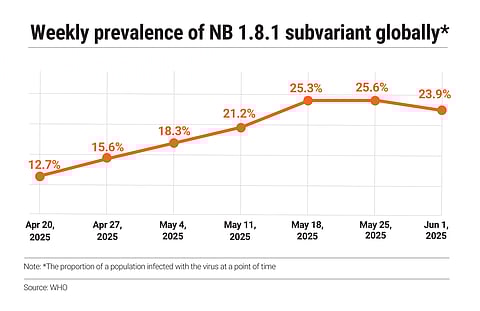 Increasing prevalence of NB 1.8.1