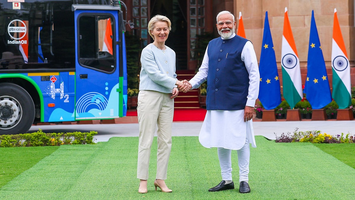 President of the European Commission, Ursula von der Leyen with Narendra Modi, Prime Minister of India,   - X/@NarendraModi