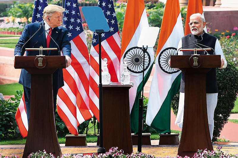 File photo of Prime Minister Narendra Modi and President Donald Trump in New Delhi