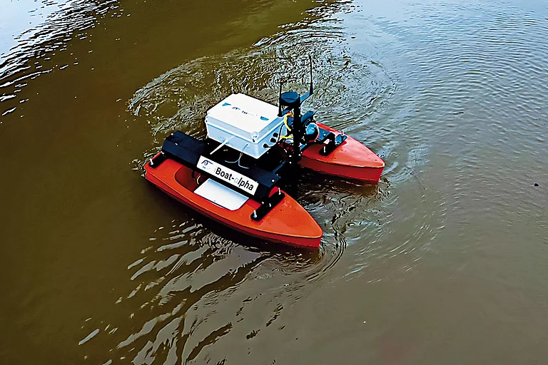 An unmanned surface vehicle developed by EyeROV - null