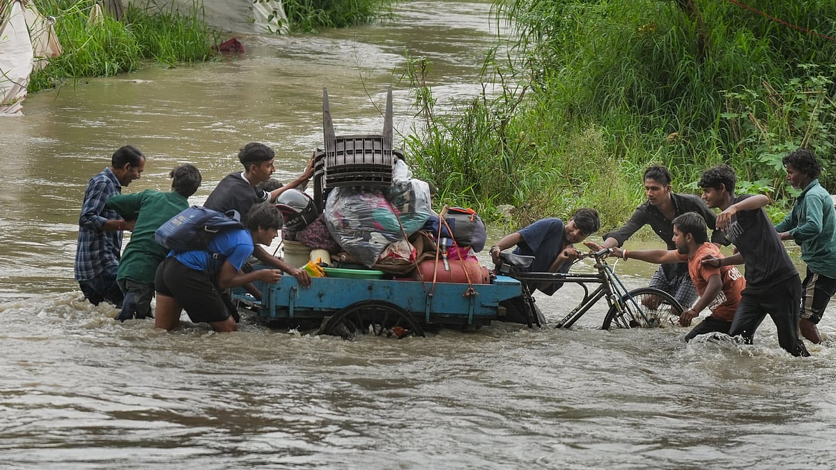 Photo by PTI : Rising Yamuna water levels trigger evacuations