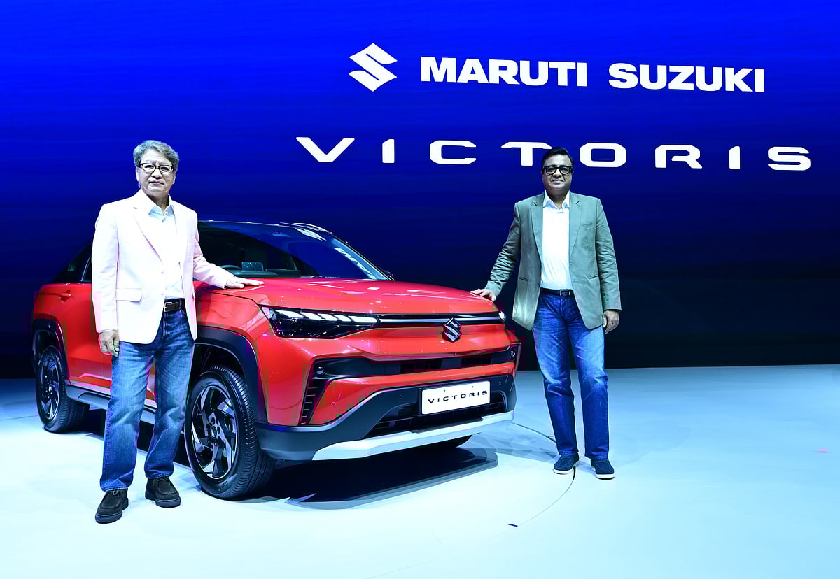 Hisashi Takeuchi, MD & CEO, and Partho Banerjee, Senior Executive Officer, Marketing & Sales, Maruti Suzuki at Victoris launch on September 3