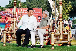 File photo of Xi Jinping and Narendra Modi in Ahmedabad
