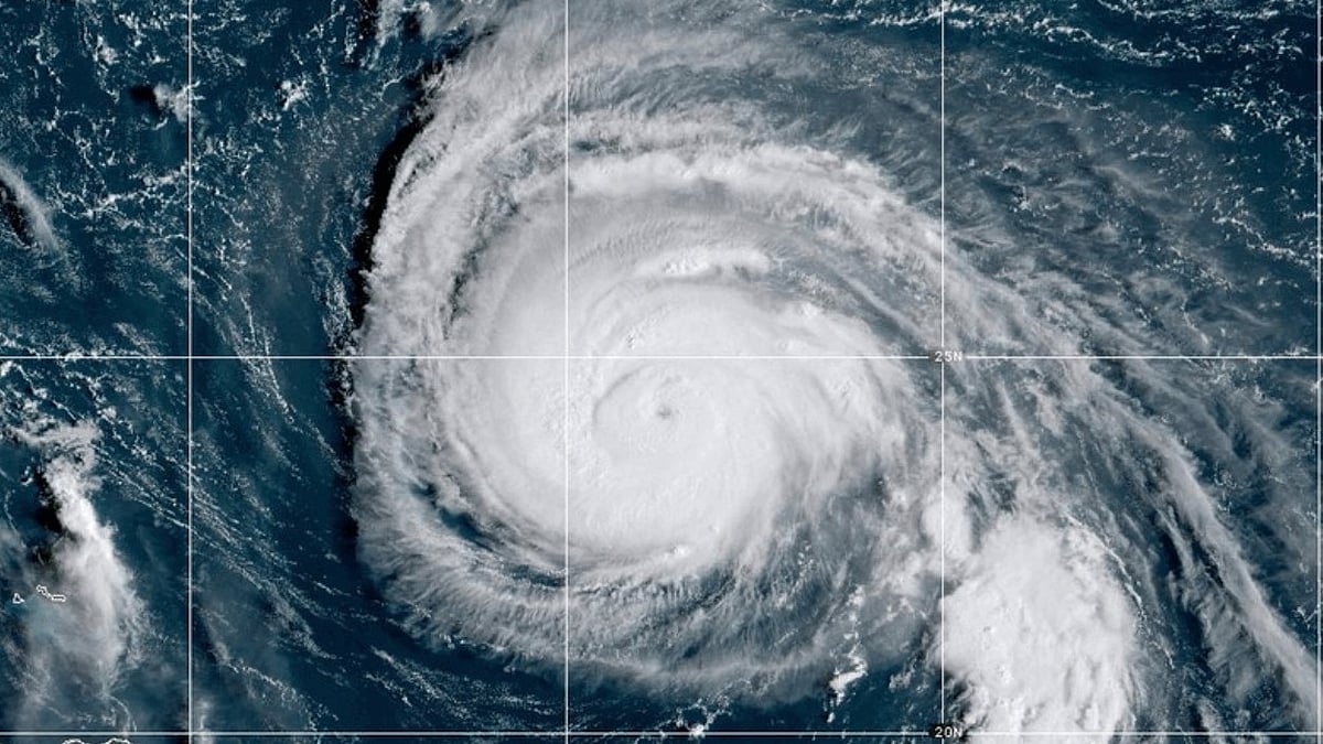 Photo by NOAA via AP : This satellite image shows Hurricane Humberto on September 28
