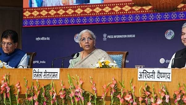 Union Finance Minister Nirmala Sitharaman addressing media on GST rate cuts and consumer impact. - X/@Nirmala Sitharaman Office