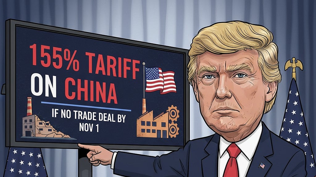 Trump Warns 155% Tariff on China If No Trade Deal by Nov 1