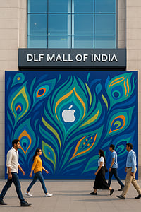 Apple Unveils Noida Store Look before 11 Dec Opening: Peacock Theme & What More to Expect Apple Unveils Noida Store Look before 11 Dec Opening: Peacock Theme & What More to Expect