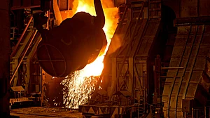 Steel production symbolising industrial growth and long-term carbon emissions lock-ins