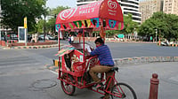 Kwality Wall’s ice-cream products displayed in a cart