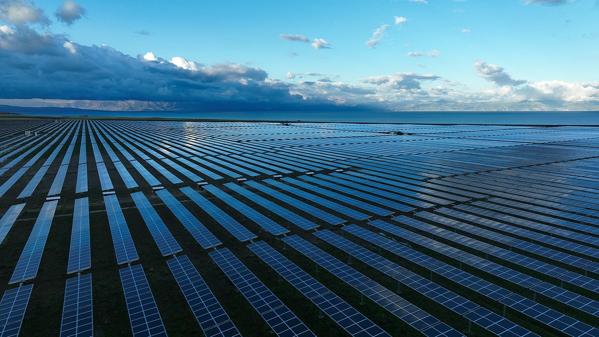 Solar panels and battery storage units powering India’s renewable energy transition - null