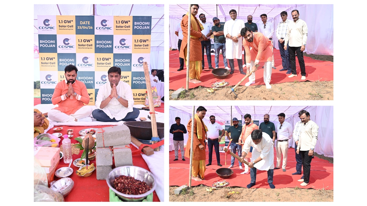 Cosmic PV Power Limited Perform Bhumi Poojan ceremony For 1.1 GW Solar Cell Manufacturing Unit At Narmada Puram, Madhya Pradesh Cosmic PV Power Limited Perform Bhumi Poojan ceremony For 1.1 GW Solar Cell Manufacturing Unit At Narmada Puram, Madhya Pradesh