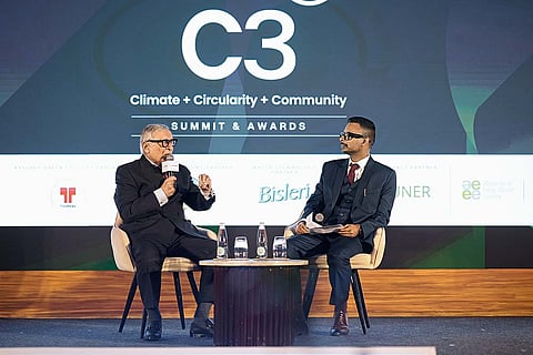 Kanwal Sibal (L), former foreign secretary and Neeraj Thakur, editor, Outlook Business discussed the ongoing global conflicts