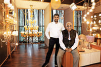 | Photo: Tribhuvan Tiwari/Outlook : Jaquar group director Rajesh Mehra (seated) with his nephew Ranbir at their showroom in Manesar