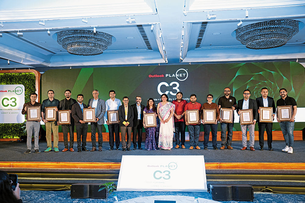 The winners of the Outlook Planet C3 Awards at the conclusion of the event