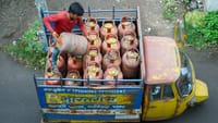 Stacked LPG cylinders amid rising prices and tightening supply conditions in India